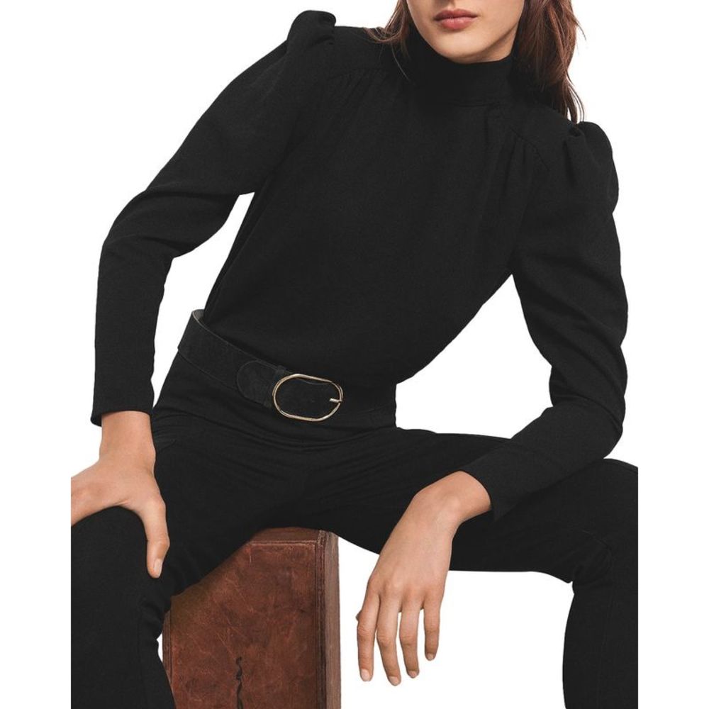 BA&SH Womens Sight Puff Sleeve Top US 6 Black EU 2 - NWT $275